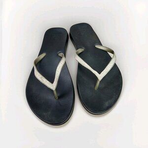 Reef Stargazer Women’s Silver Metallic Glitter Flip Flop Size 6-7